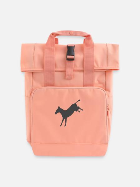 Rebellischer Esel - Rolltop Rucksack mit zwei Griffen - Chintzrosa