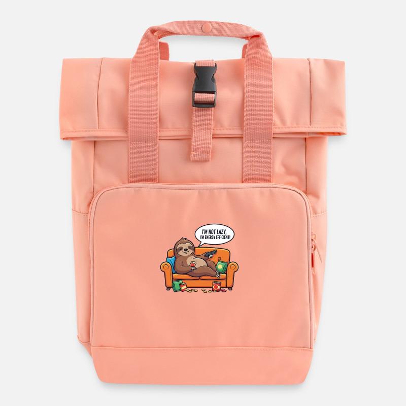 Faultier - Rolltop Rucksack mit zwei Griffen - Chintzrosa