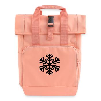 Refrigerator, frost, ice subject, cold weather, - Roll Top Backpack with Two Handles - chintz rose - Front