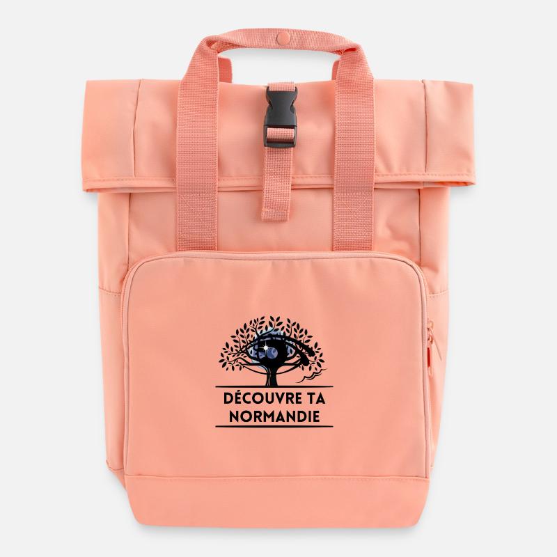Découvre ta Normandie - Sac à dos Roll Top à deux anses - rose liberty