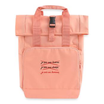 Je_suis_un_homme - Roll Top Backpack with Two Handles - chintz rose - Front