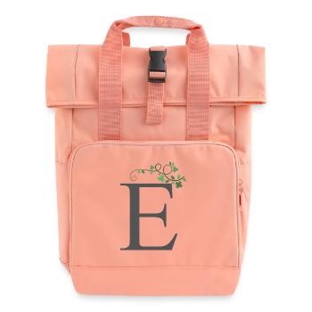 E mit Kleeblätter - Rolltop Rucksack mit zwei Griffen - Chintzrosa - Vorne