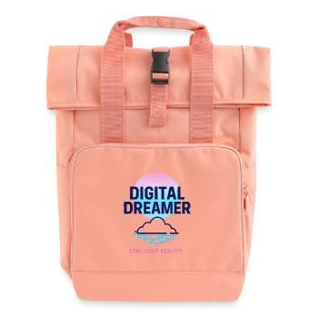 Digital Dreamer - Roll Top Backpack with Two Handles - chintz rose - Front
