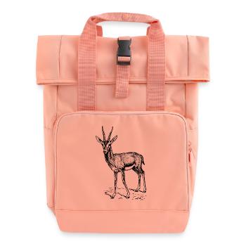 antilope antelope impala hartebeest kudu oryx papa - Rolltop Rucksack mit zwei Griffen - Chintzrosa - Vorne