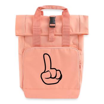 Finger-wagging - Roll Top Backpack with Two Handles - chintz rose - Front