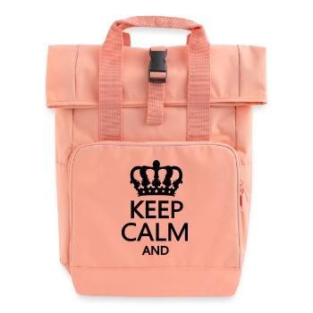 keep_calm_and - Roll Top Backpack with Two Handles - chintz rose - Front