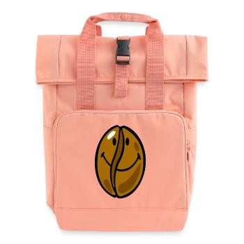 Smiley Coffee Bean - Rolltop Rucksack mit zwei Griffen - Chintzrosa - Vorne