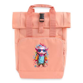 Coole Axolotl - Rolltop Rucksack mit zwei Griffen - Chintzrosa - Vorne