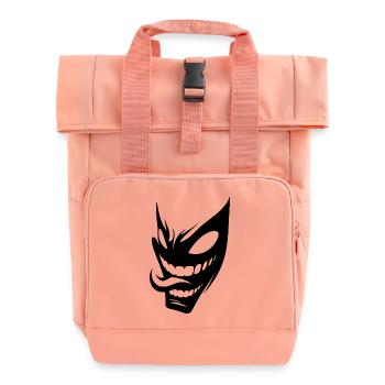Grinsende gruselige Halloween Maske - Rolltop Rucksack mit zwei Griffen - Chintzrosa - Vorne