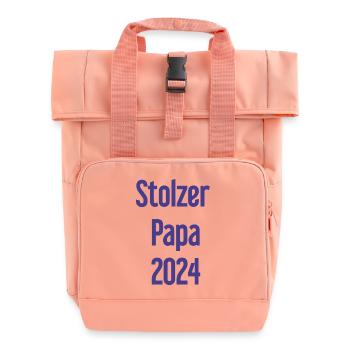 Proud Dad 2024 – for new fathers - Roll Top Backpack with Two Handles - chintz rose - Front