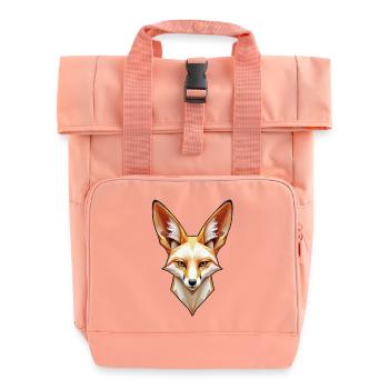 Fennec-Kopf in Farbe - Rolltop Rucksack mit zwei Griffen - Chintzrosa - Vorne