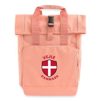 Vejle, Dänemarks Flaggenschild - Rolltop Rucksack mit zwei Griffen - Chintzrosa - Vorne