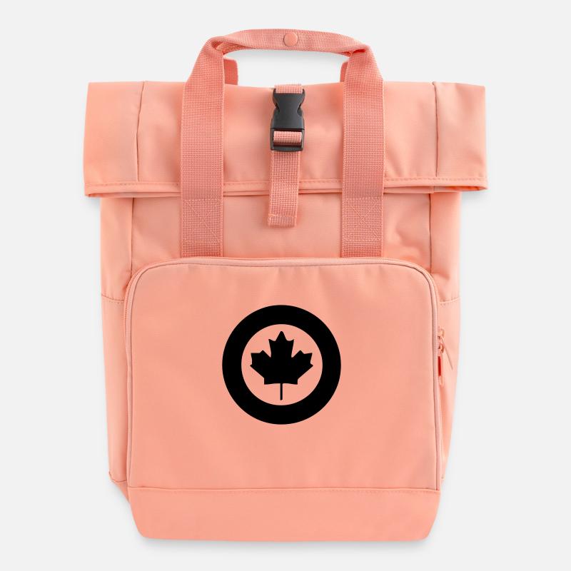 sign canada - Roll Top Backpack with Two Handles - chintz rose