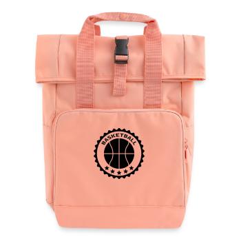 Basketball Stamp Logo Design - Sac à dos Roll Top à deux anses - rose liberty - Devant