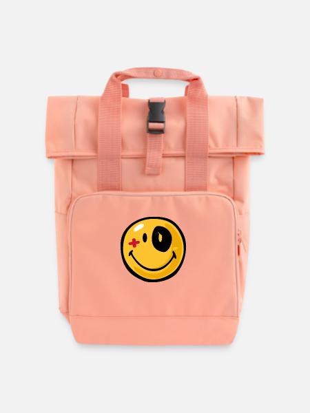 Smiley black eyed - Rolltop Rucksack mit zwei Griffen - Chintzrosa