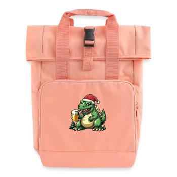 Dinosaure stégosaure bière Noël - Sac à dos Roll Top à deux anses - rose liberty - Devant