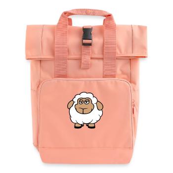 Schaf Baby Steht Gelangweilt Müde Cartoon Comic - Rolltop Rucksack mit zwei Griffen - Chintzrosa - Vorne