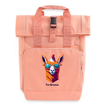 Retro Lama Vibes - Rolltop Rucksack mit zwei Griffen - Chintzrosa - Vorne