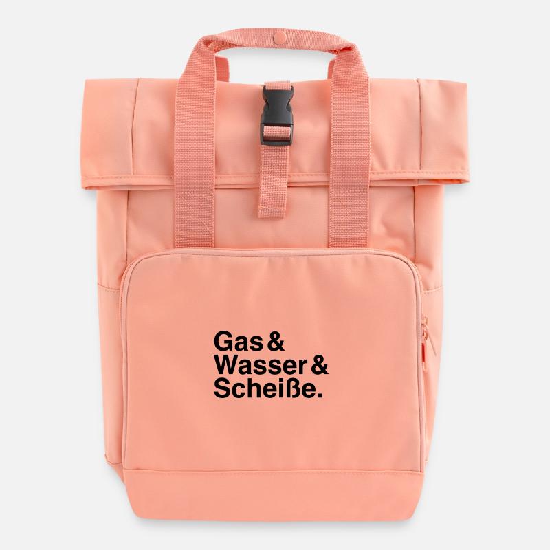 Gas & Wasser & Scheiße. - Rolltop Rucksack mit zwei Griffen - Chintzrosa