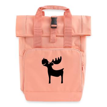 Moose bois de renne cerf noël Rudolf - Sac à dos Roll Top à deux anses - rose liberty - Devant