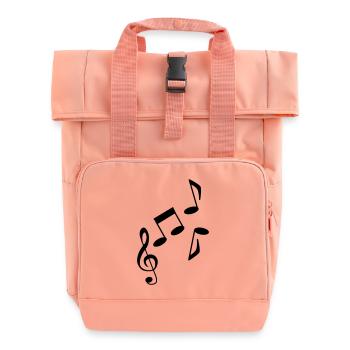 Musik - Noten - Music - Rolltop Rucksack mit zwei Griffen - Chintzrosa - Vorne