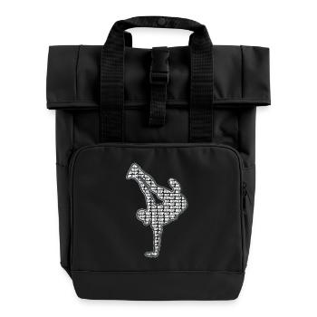Breakdance - Rolltop Rucksack mit zwei Griffen - Schwarz - Vorne