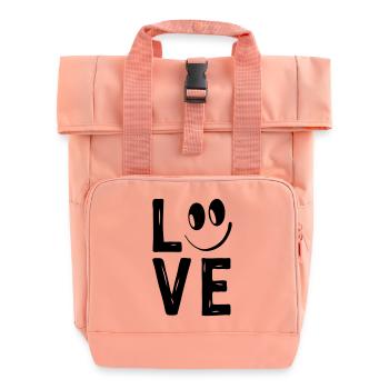 Love Smile Liebe Herzchen Herzen Lachen Happy - Rolltop Rucksack mit zwei Griffen - Chintzrosa - Vorne