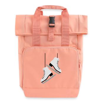 Eiskunstlauf -Schlittschuhe - Rolltop Rucksack mit zwei Griffen - Chintzrosa - Vorne