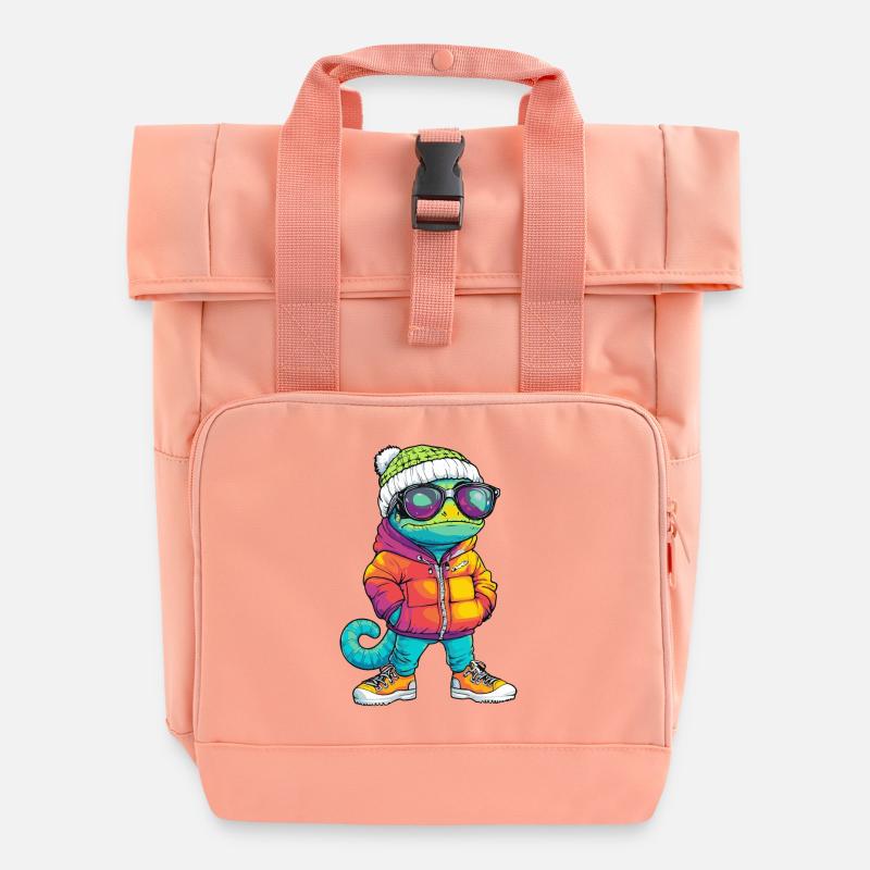 Chameleon Winter - Rolltop Rucksack mit zwei Griffen - Chintzrosa