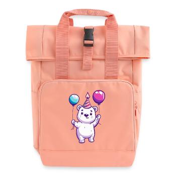 Eisbär Polar Bär Geburtstag Baby - Rolltop Rucksack mit zwei Griffen - Chintzrosa - Vorne