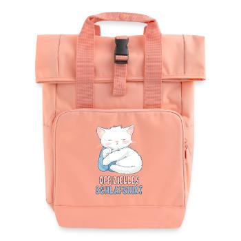 Offizielles Schlafshirt Katze Schlafanzug Süß Tier - Rolltop Rucksack mit zwei Griffen - Chintzrosa - Vorne