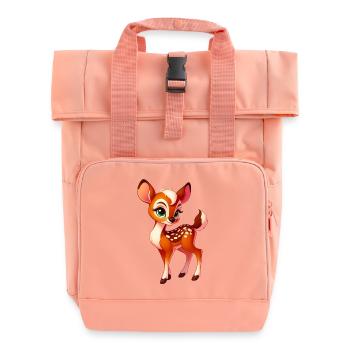 Fawn - Roll Top Backpack with Two Handles - chintz rose - Front