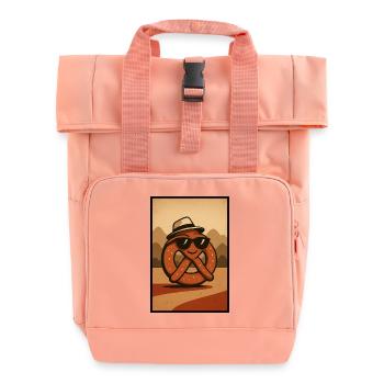 Sommerspaß mit Brezel zwischen den Bergen - Rolltop Rucksack mit zwei Griffen - Chintzrosa - Vorne