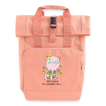 Hau Ruck! Du schaffst das! - Rolltop Rucksack mit zwei Griffen - Chintzrosa - Vorne