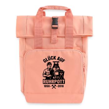 Glück Auf Ruhrpott Bergbau Zeche Kohle Pott - Rolltop Rucksack mit zwei Griffen - Chintzrosa - Vorne