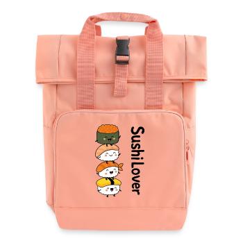 Sushi Lover – Turm der Niedlichkeit - Rolltop Rucksack mit zwei Griffen - Chintzrosa - Vorne