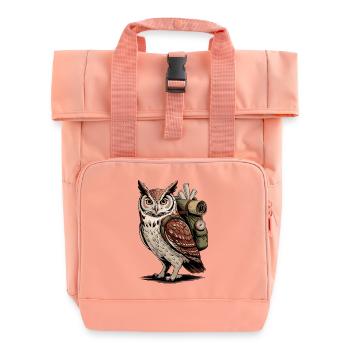 Eulenabenteuer mit Rucksack - Rolltop Rucksack mit zwei Griffen - Chintzrosa - Vorne