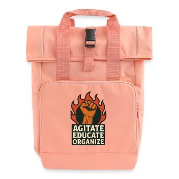 Agitate Educate Organize - Rolltop Rucksack mit zwei Griffen - Chintzrosa - Vorne