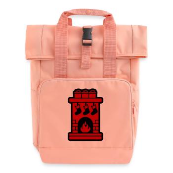 Cheminée de Noël Cheminée de Noël - Sac à dos Roll Top à deux anses - rose liberty - Devant