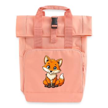 Baby fox - Roll Top Backpack with Two Handles - chintz rose - Front