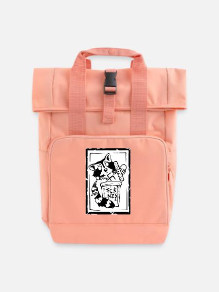 Trashpanda FCK NZS - Rolltop Rucksack mit zwei Griffen - Chintzrosa