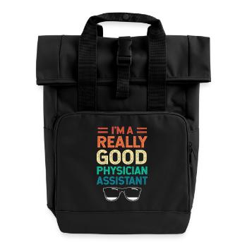 MFA PA Physician Assistant Nursing Physician Assistant - Roll Top Backpack with Two Handles - black - Front