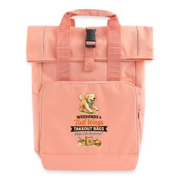 Schwanz-Wedeln Takeout-Beutel - Rolltop Rucksack mit zwei Griffen - Chintzrosa - Vorne