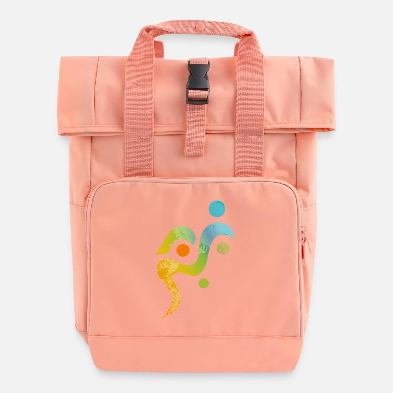 Yoga design_27 - Roll Top Backpack with Two Handles - chintz rose