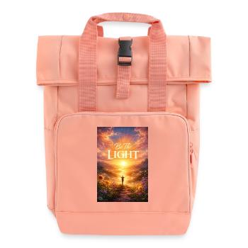 Be the light at sunrise - Roll Top Backpack with Two Handles - chintz rose - Front