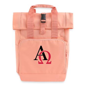 Alpha & Omega - Roll Top Backpack with Two Handles - chintz rose - Front