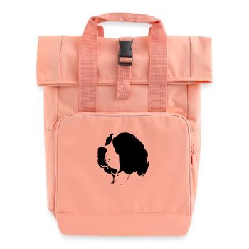 saint bernard dog - Roll Top Backpack with Two Handles - chintz rose - Front