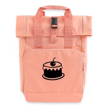 cherry cake - Roll Top Backpack with Two Handles - chintz rose - Front