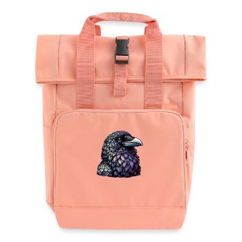 Mystic Raven Art - Roll Top Backpack with Two Handles - chintz rose - Front