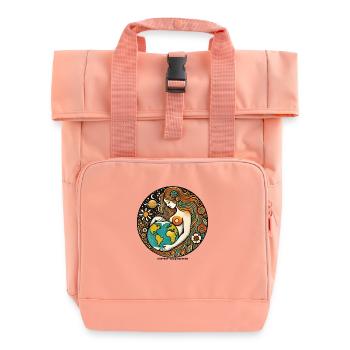Mother Earth - Roll Top Backpack with Two Handles - chintz rose - Front